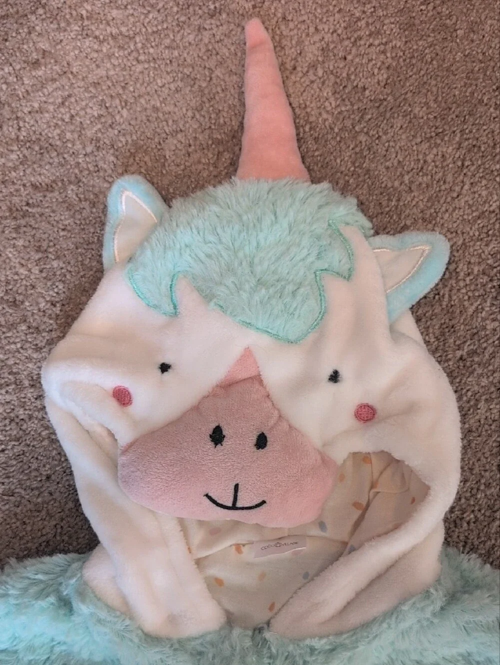🦄 Coco Village Plush Mint Unicorn One-Piece Halloween Costume (2t)